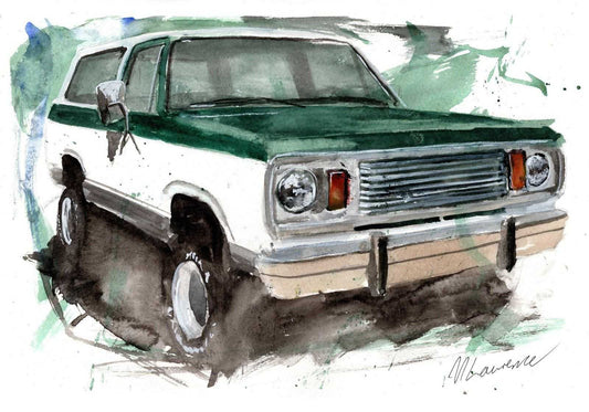 Plymouth Trailduster Print Watercolour Painting SUV Limited Print ArtbyMyleslaurence