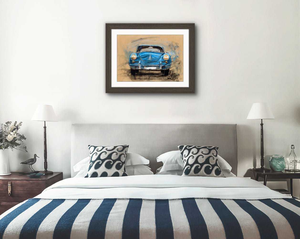 Porsche 356 Pastel Painting Classic Sports Car Limited Print ArtbyMyleslaurence