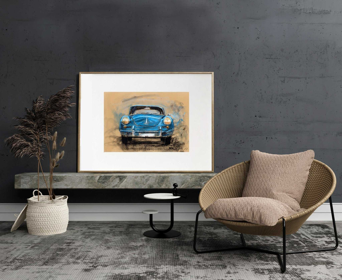 Porsche 356 Pastel Painting Classic Sports Car Limited Print ArtbyMyleslaurence