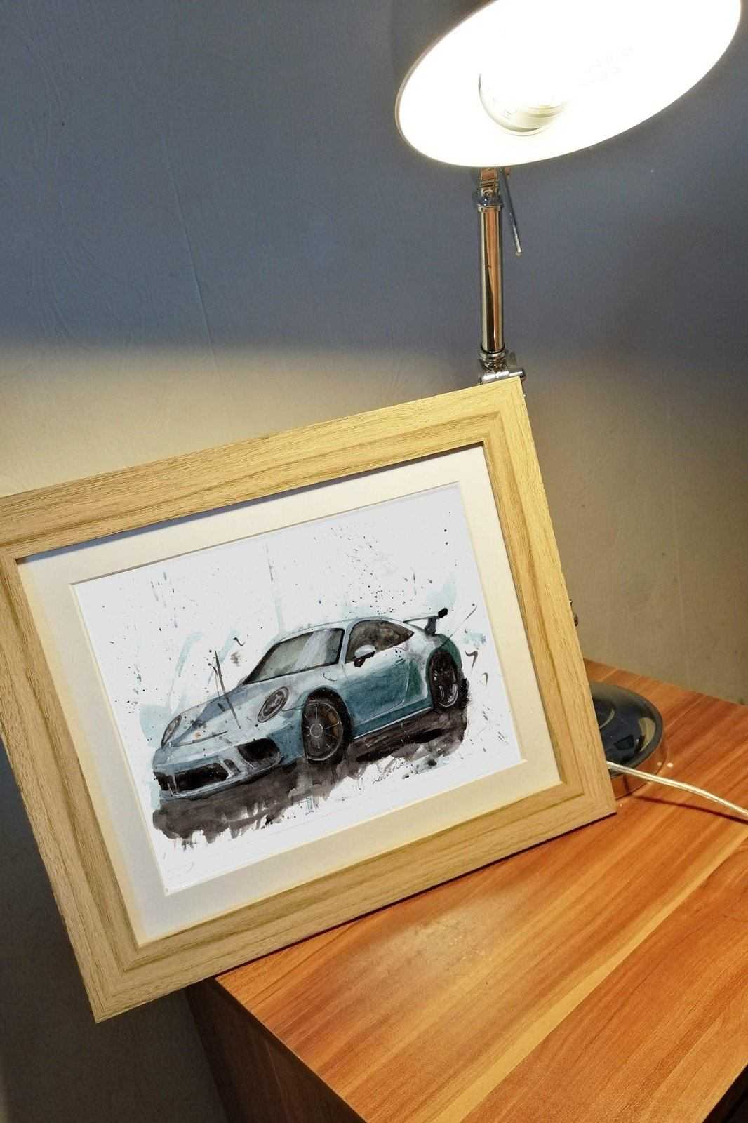 Porsche 911 Print Watercolour Painting Limited Print ArtbyMyleslaurence