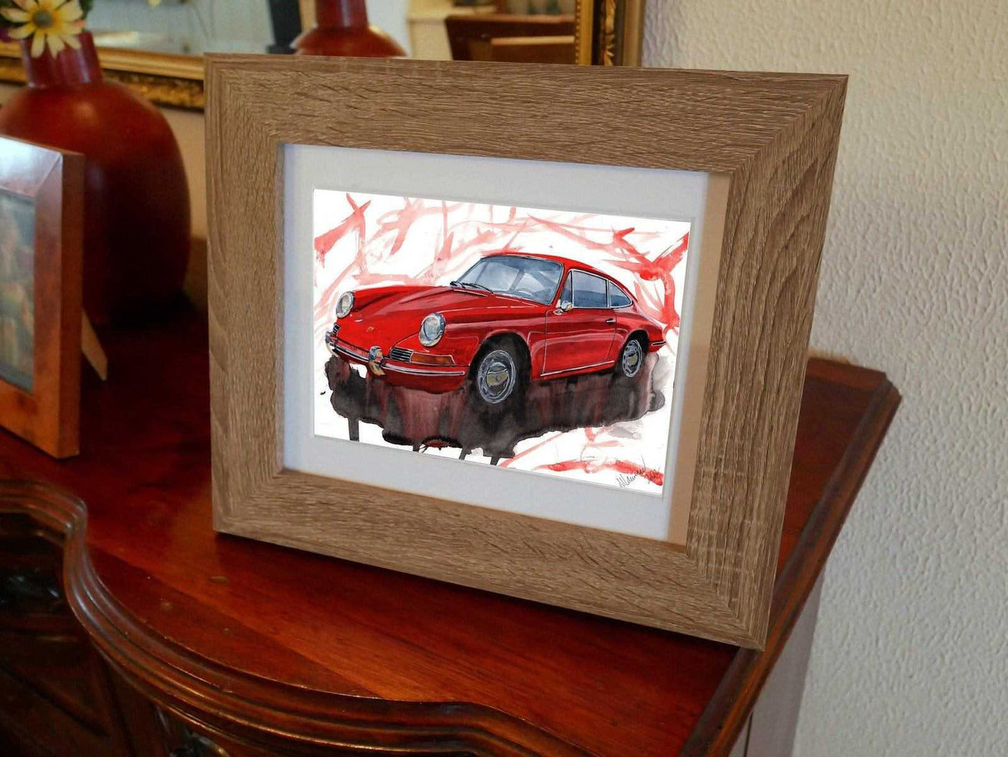 Porsche 912 Print classic sports Car Watercolour Limited Print ArtbyMyleslaurence