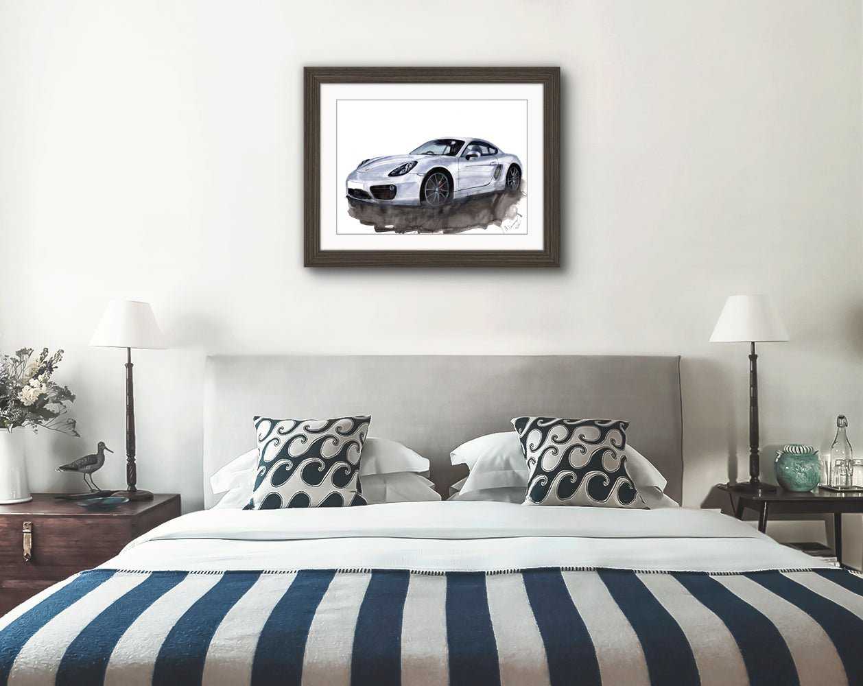 Porsche Cayman 981 Painting Watercolour Painting Limited Print ArtbyMyleslaurence