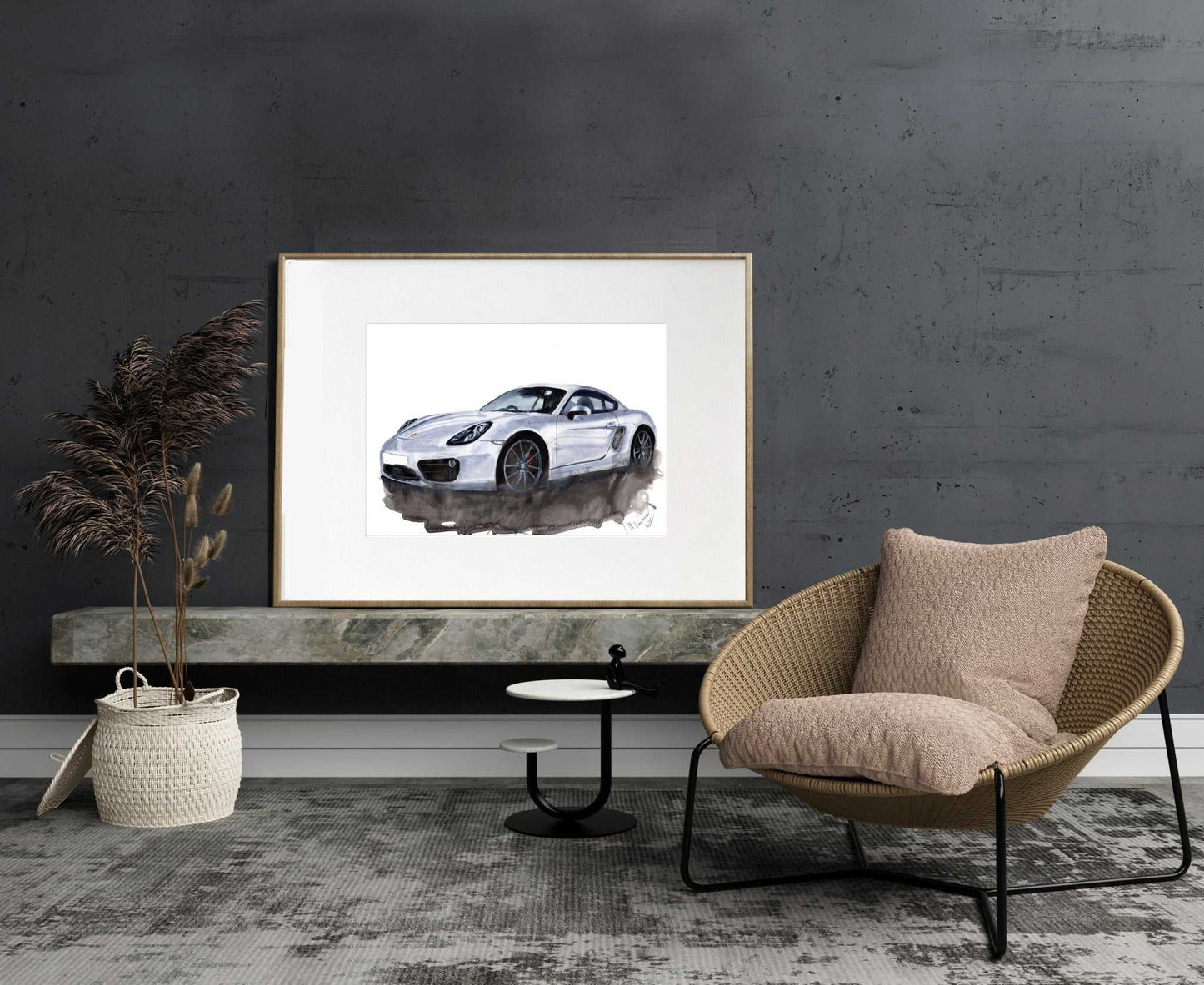 Porsche Cayman 981 Painting Watercolour Painting Limited Print ArtbyMyleslaurence