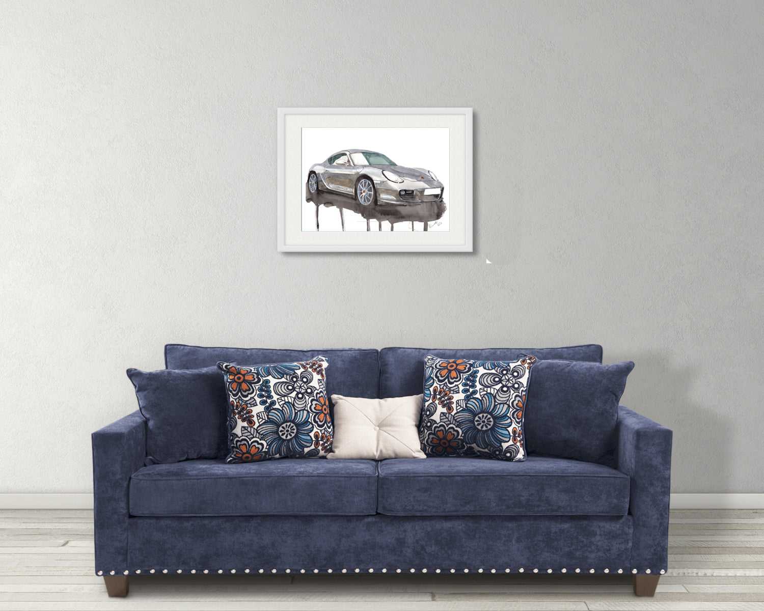 Porsche Cayman Print Watercolour Painting Limited Print ArtbyMyleslaurence