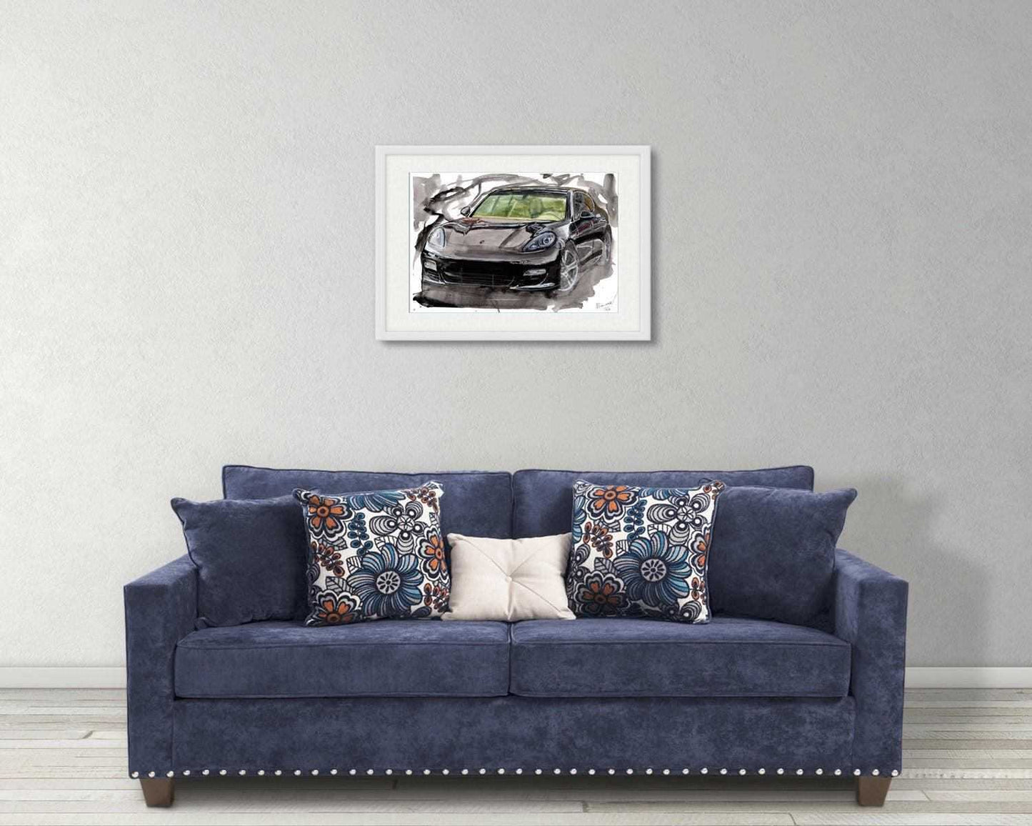 Porsche Panamera Print Watercolour Painting Limited Print ArtbyMyleslaurence