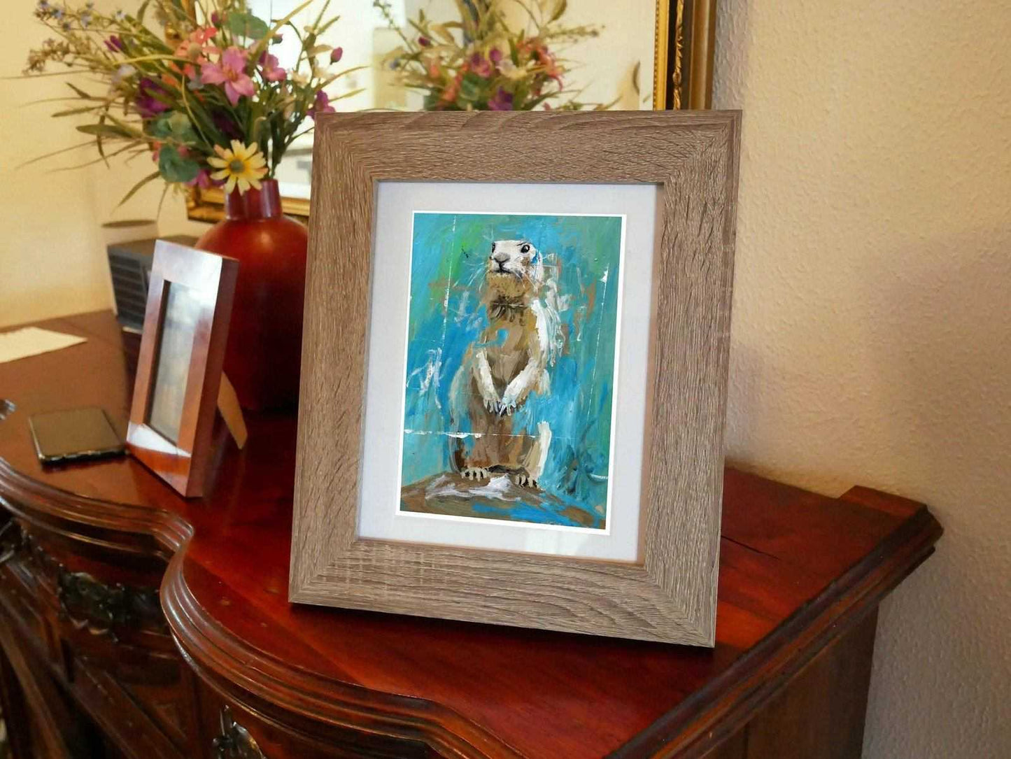 Prairie Dog Painting Numbered limited edition Giclee Print of a Watercolour Painting ArtbyMyleslaurence