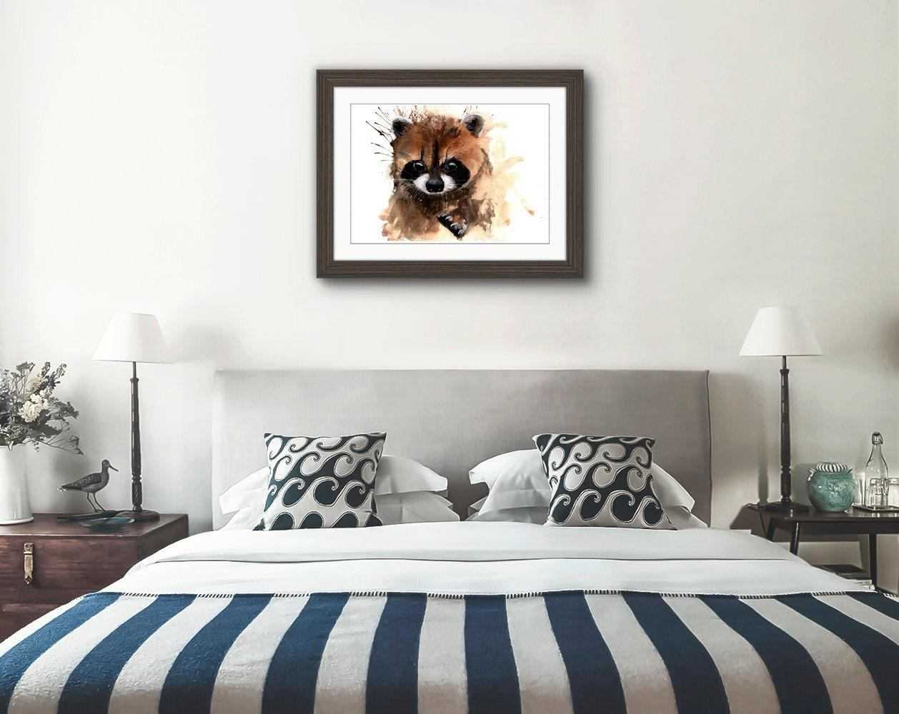 Raccoon Painting Numbered limited edition Giclee Print of a Watercolour Painting ArtbyMyleslaurence