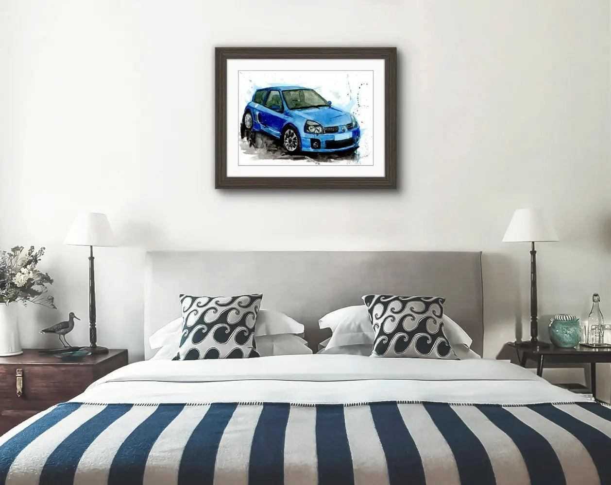 Renault Clio Sport Print Watercolour Painting Car Limited Print ArtbyMyleslaurence