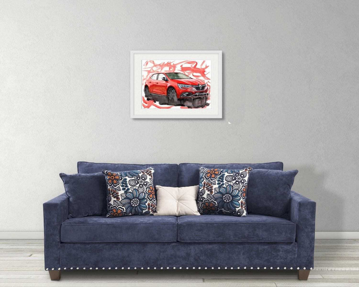 Renault Megane Rs300 Print Watercolour painting Limited Print ArtbyMyleslaurence