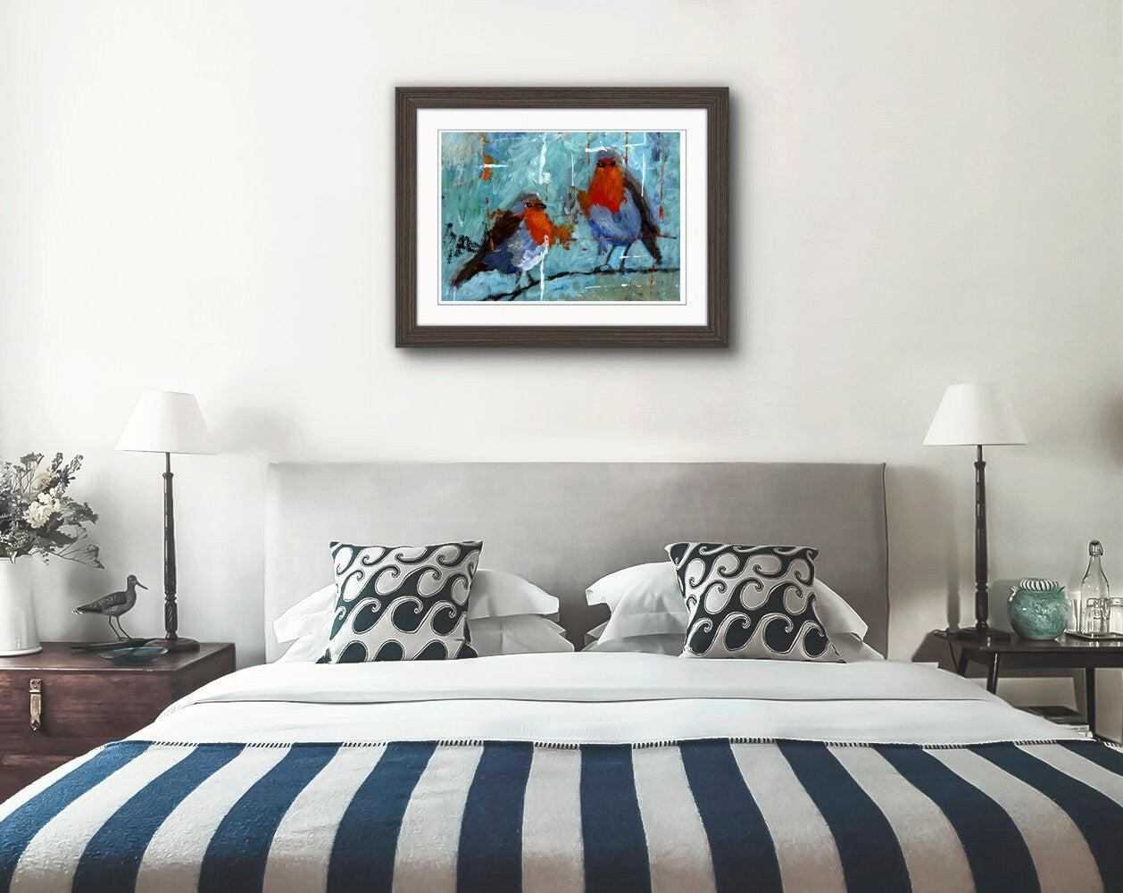 Robins painting Numbered limited edition Giclee Print of n acrylic Painting ArtbyMyleslaurence