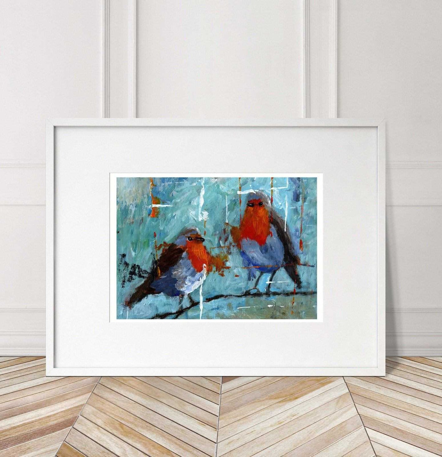 Robins painting Numbered limited edition Giclee Print of n acrylic Painting ArtbyMyleslaurence