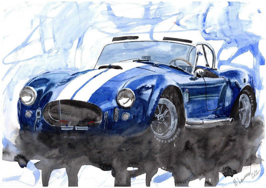 Shelby AC Cobra Print Watercolour Limited Print ArtbyMyleslaurence