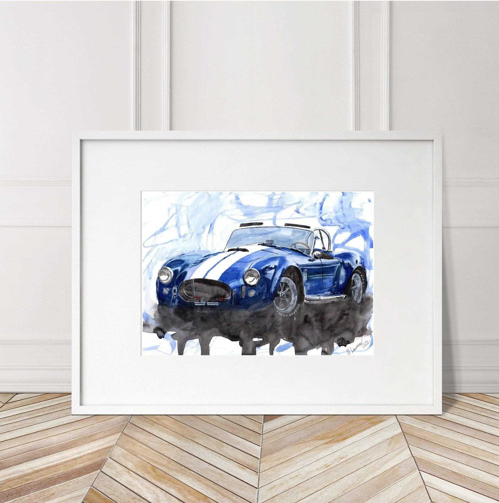 Shelby AC Cobra Print Watercolour Limited Print ArtbyMyleslaurence