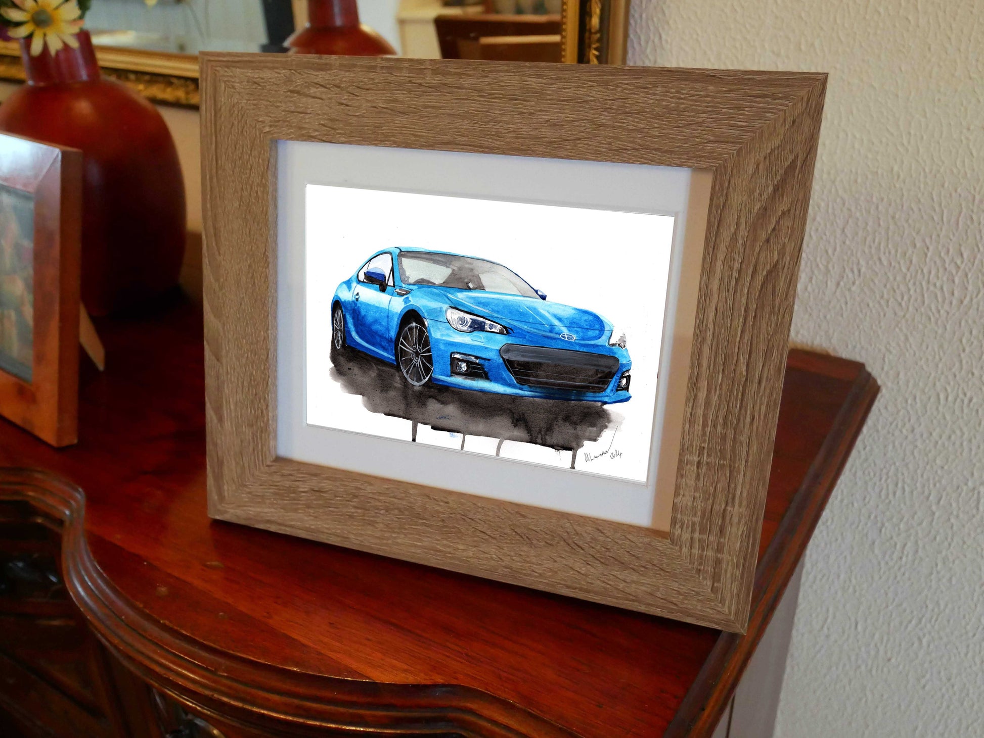 Subaru BRZ Print Watercolour Painting Car Limited Print ArtbyMyleslaurence