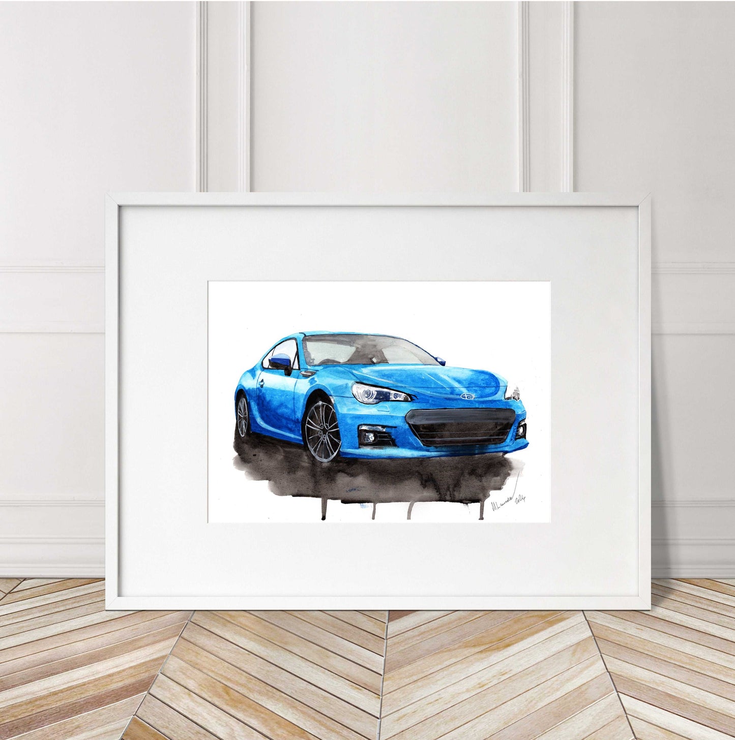 Subaru BRZ Print Watercolour Painting Car Limited Print ArtbyMyleslaurence