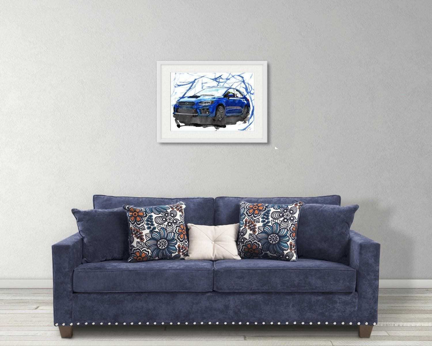 Subaru WRX Impreza 2019 Print Watercolour Painting Car Limited Print ArtbyMyleslaurence