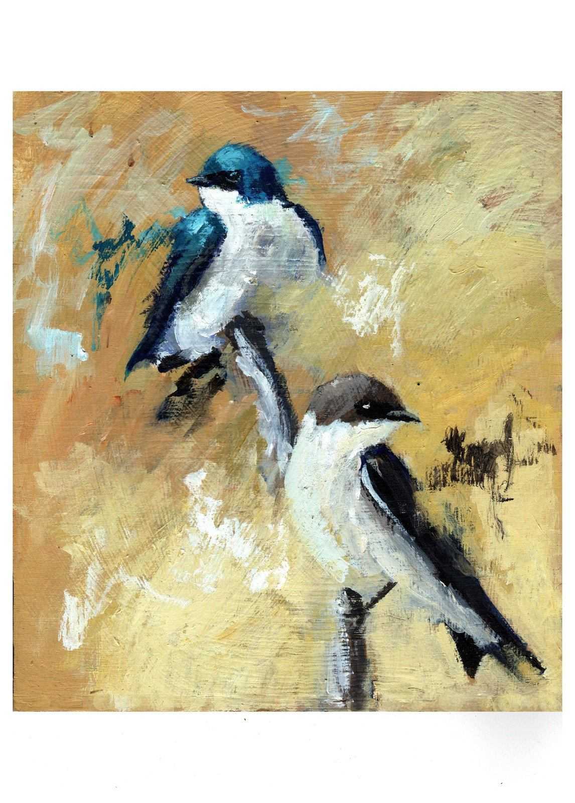 Swallows Painting Numbered limited edition Giclee Print of n acrylic Painting ArtbyMyleslaurence