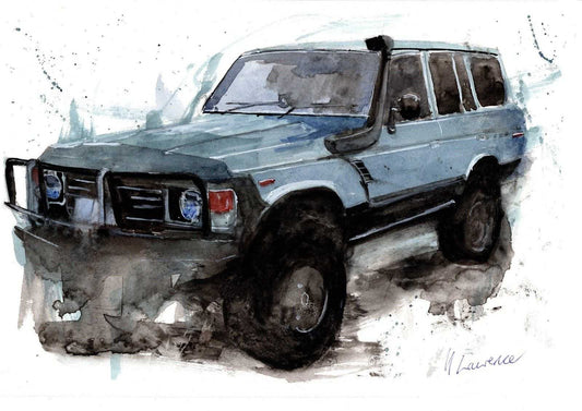 Toyota FJ60 Landcruiser Print Watercolour Painting Land Cruiser Limited Print ArtbyMyleslaurence