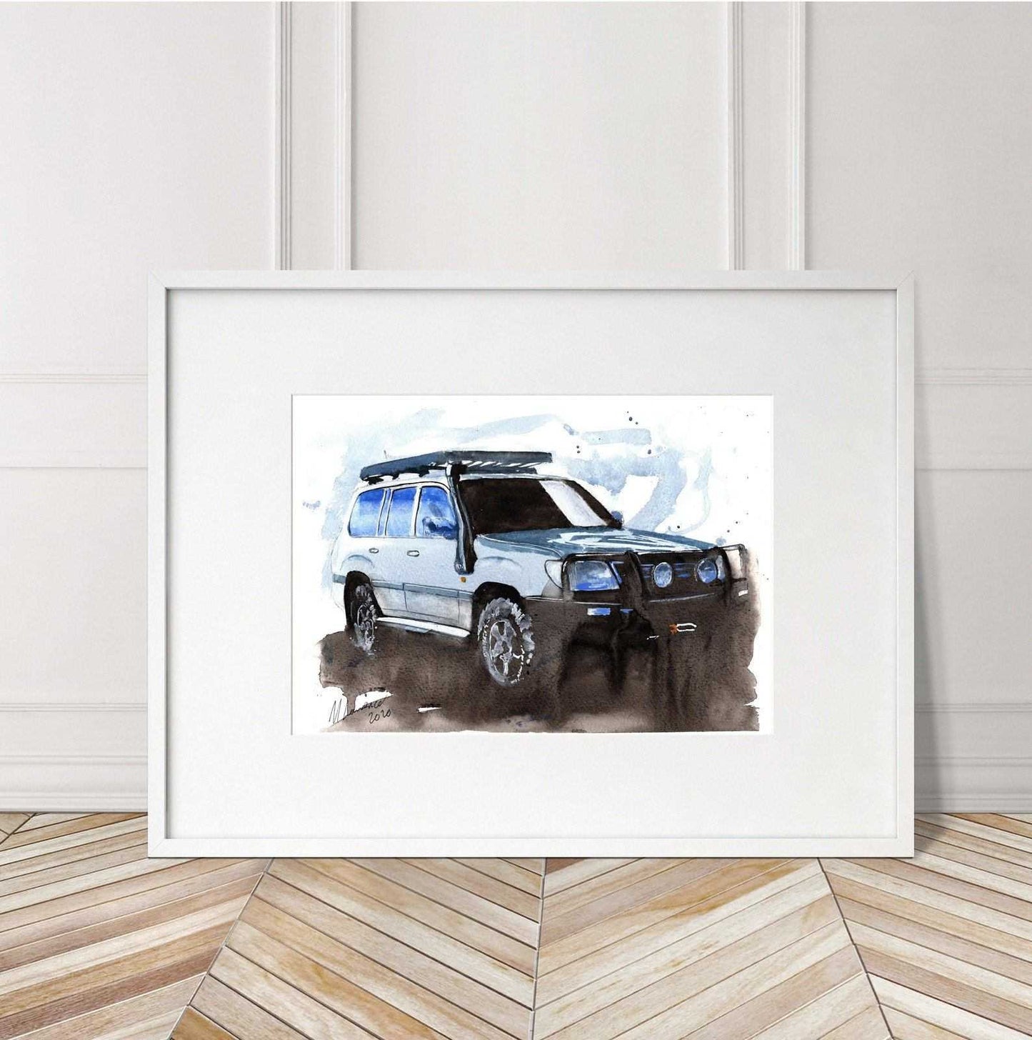 Toyota Landcruiser 100 series Print Watercolour Painting Land Cruiser Limited Print ArtbyMyleslaurence