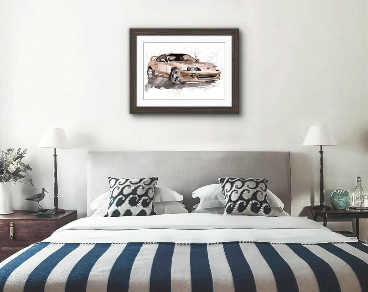 Toyota Supra Print Watercolour Painting Limited Print ArtbyMyleslaurence