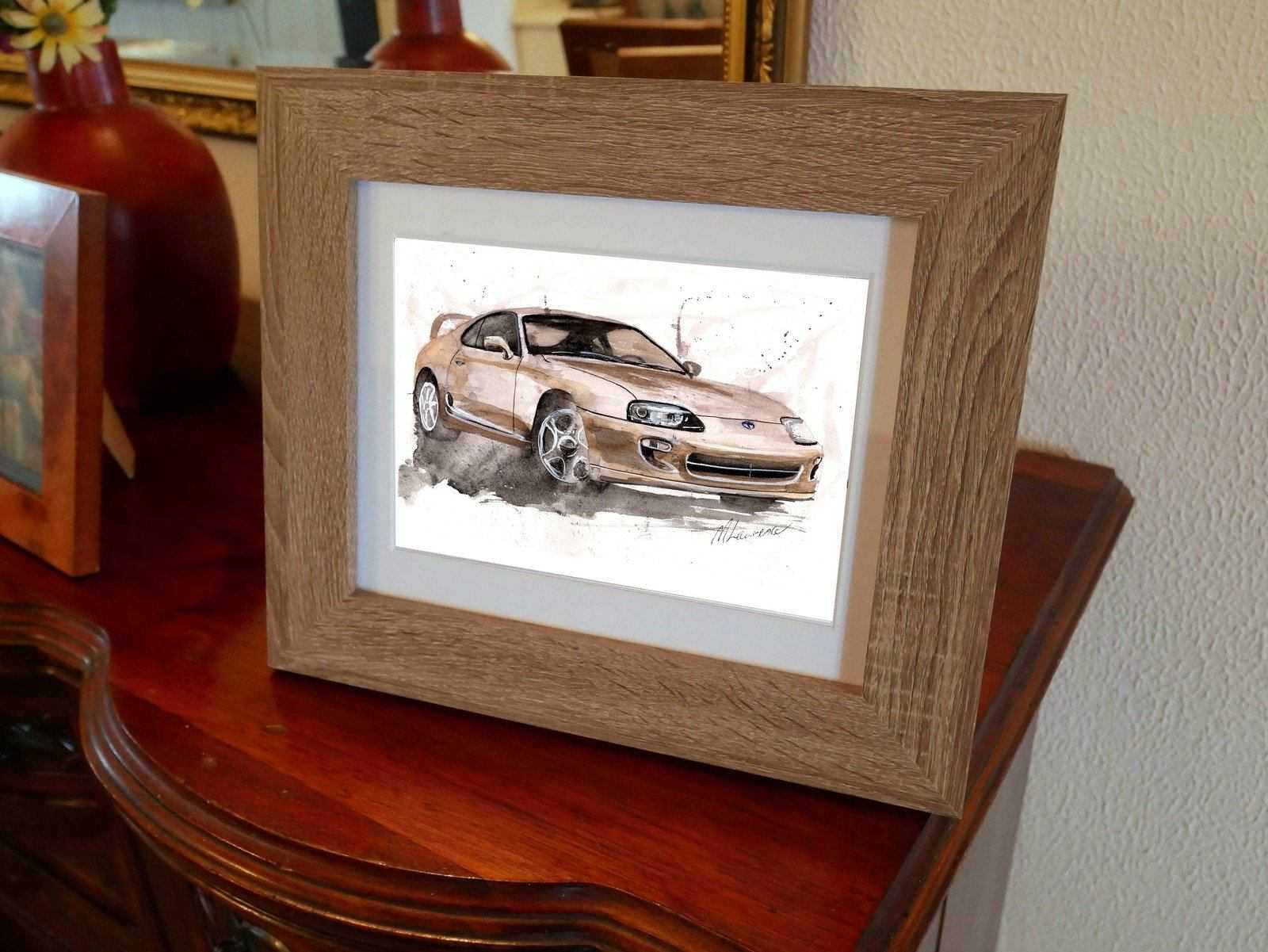 Toyota Supra Print Watercolour Painting Limited Print ArtbyMyleslaurence