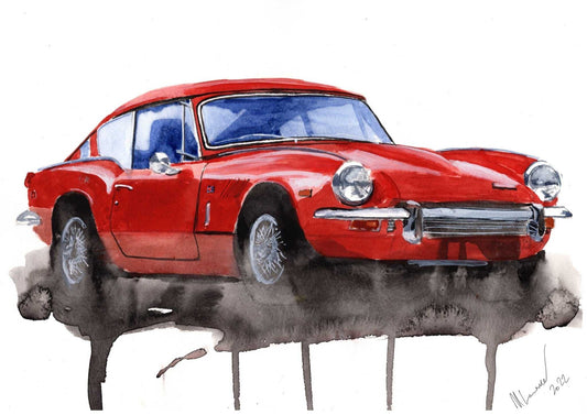 Triumph GT6 Painting Numbered limited edition print ArtbyMyleslaurence