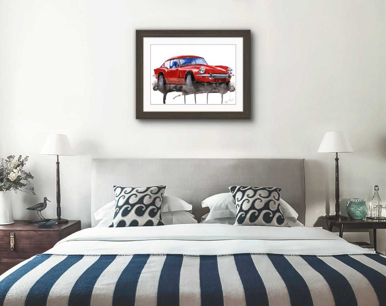 Triumph GT6 Painting Numbered limited edition print ArtbyMyleslaurence