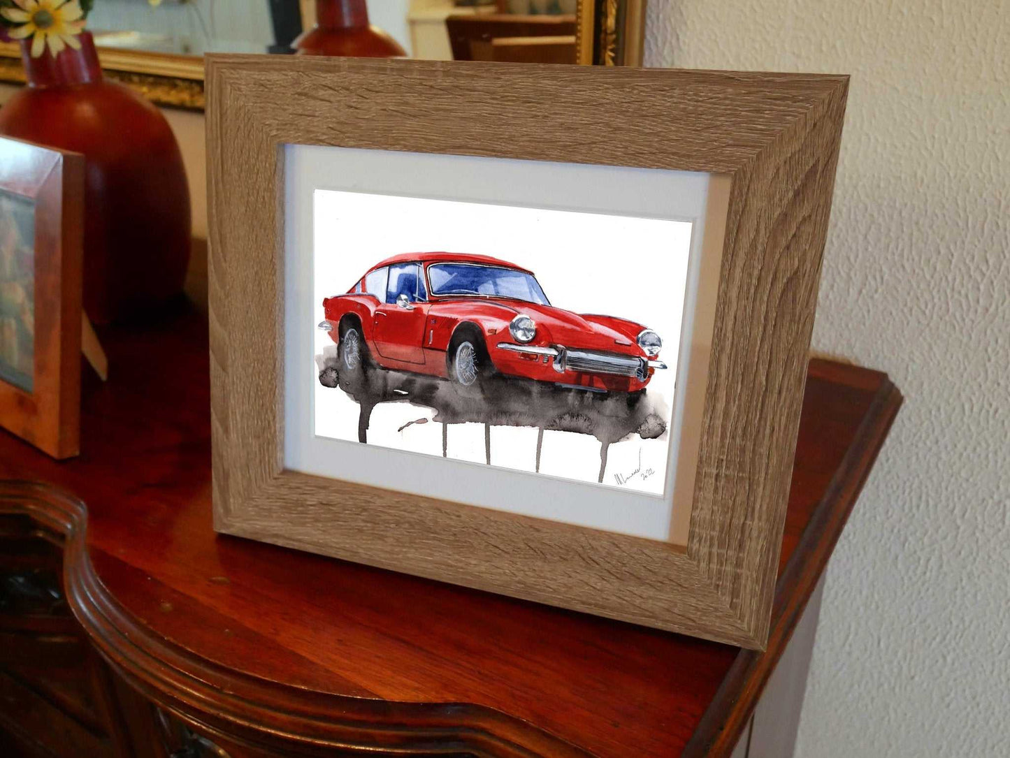 Triumph GT6 Painting Numbered limited edition print ArtbyMyleslaurence