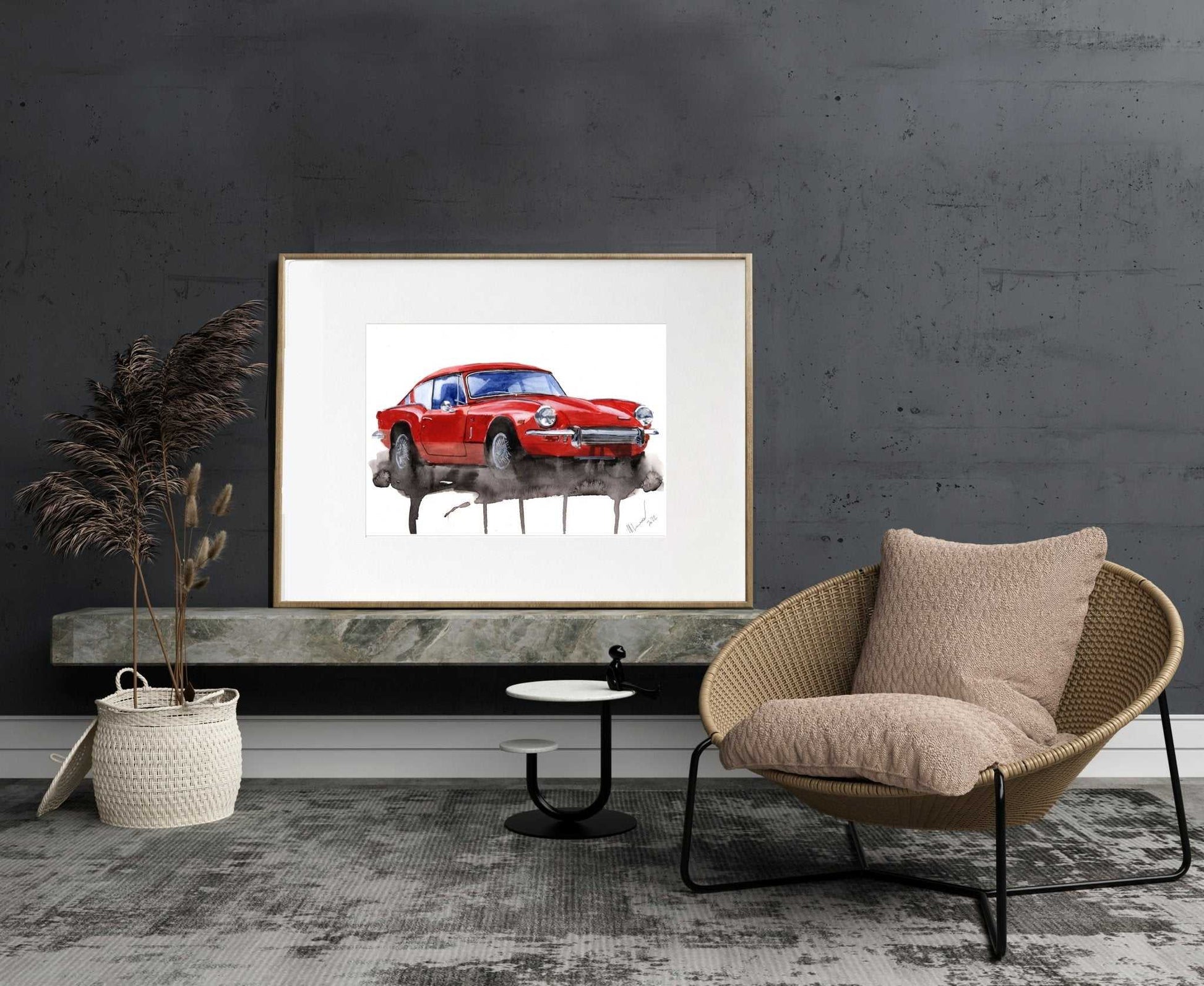 Triumph GT6 Painting Numbered limited edition print ArtbyMyleslaurence