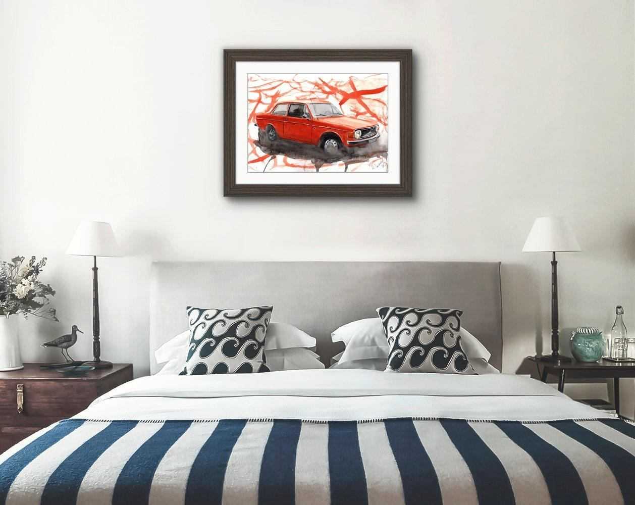 Volvo 142 Print Watercolour Painting Limited Print ArtbyMyleslaurence