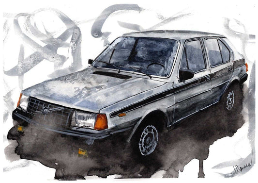 Volvo 340 Print Watercolour Painting Limited Print ArtbyMyleslaurence