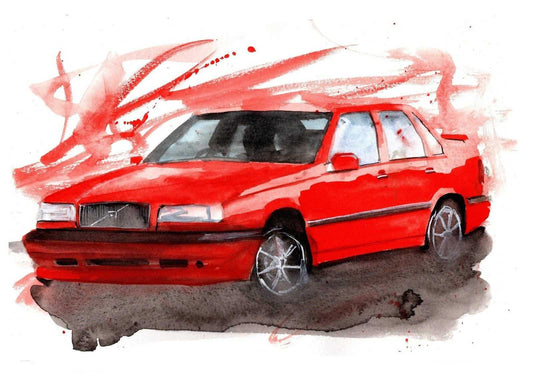 Volvo 850r Print Watercolour Painting Limited Print ArtbyMyleslaurence