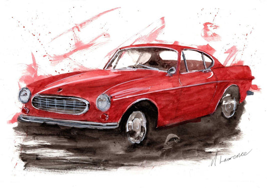 Volvo p1800 painting Print Watercolour Limited Print ArtbyMyleslaurence