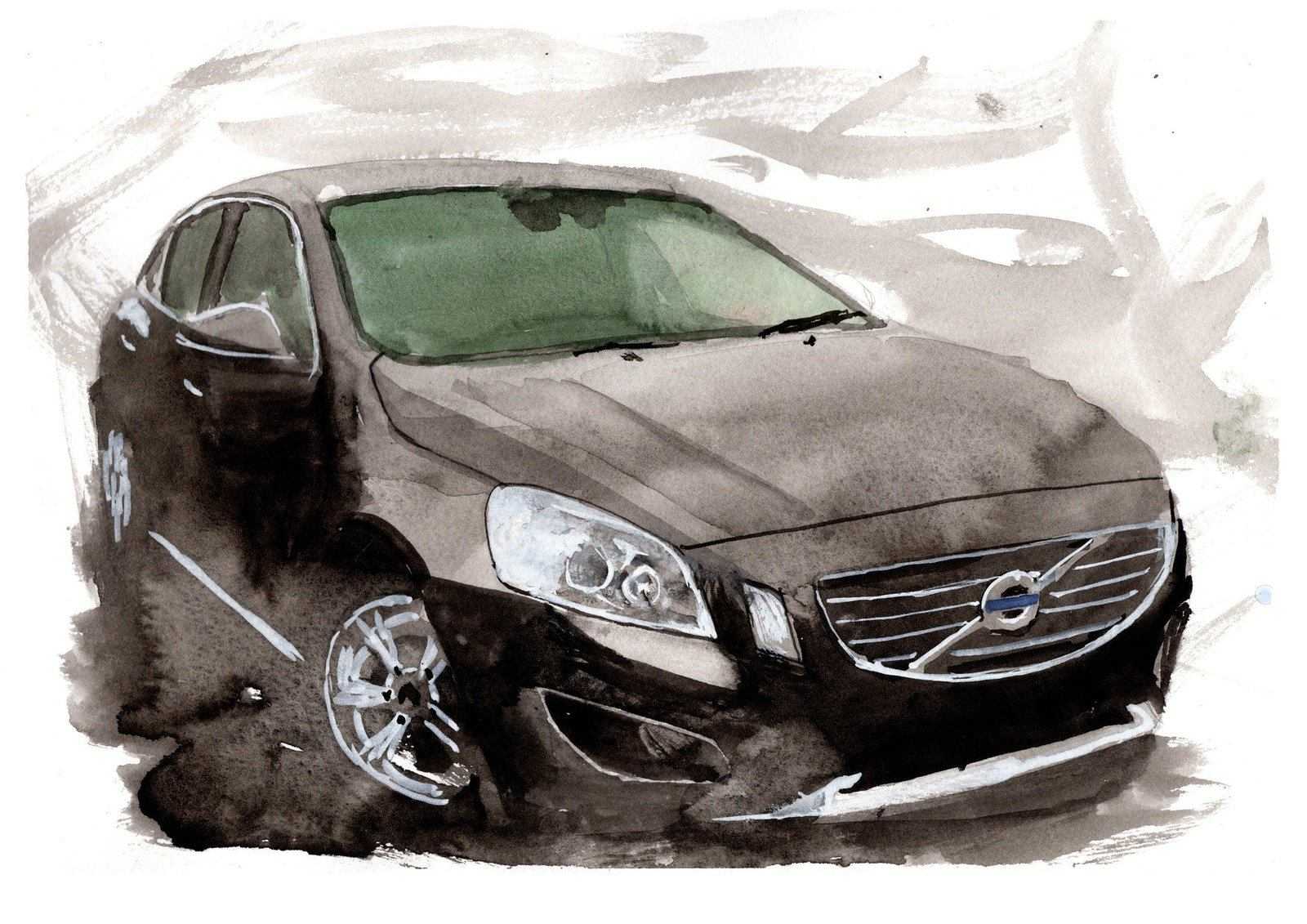 Volvo s60 Print Watercolour Painting Limited Print ArtbyMyleslaurence