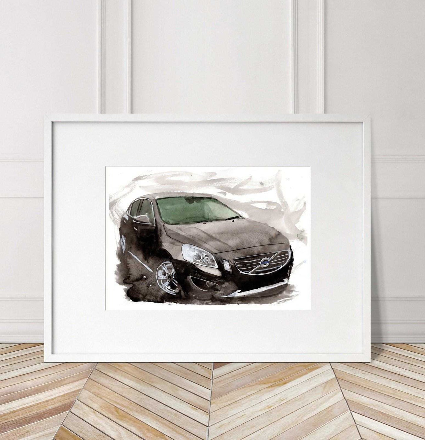 Volvo s60 Print Watercolour Painting Limited Print ArtbyMyleslaurence