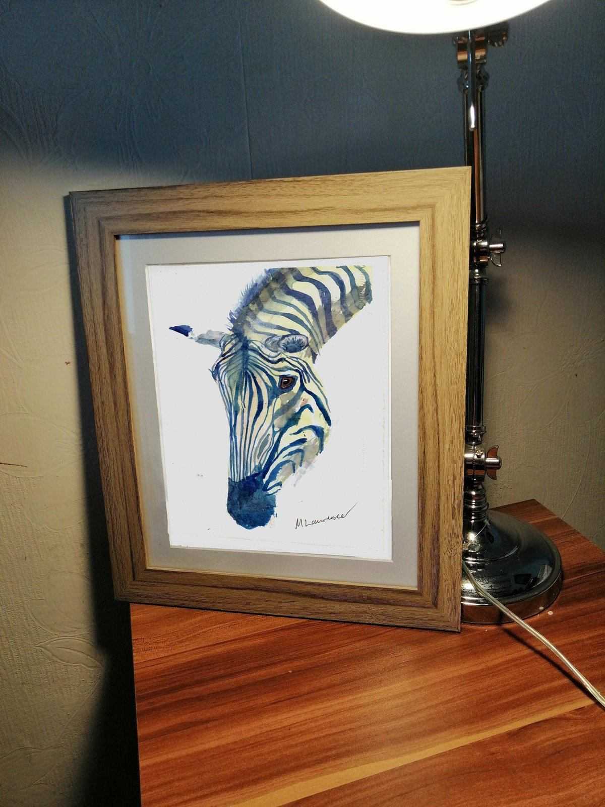 Zebra Painting Numbered limited edition Giclee Print of a Watercolour Painting ArtbyMyleslaurence