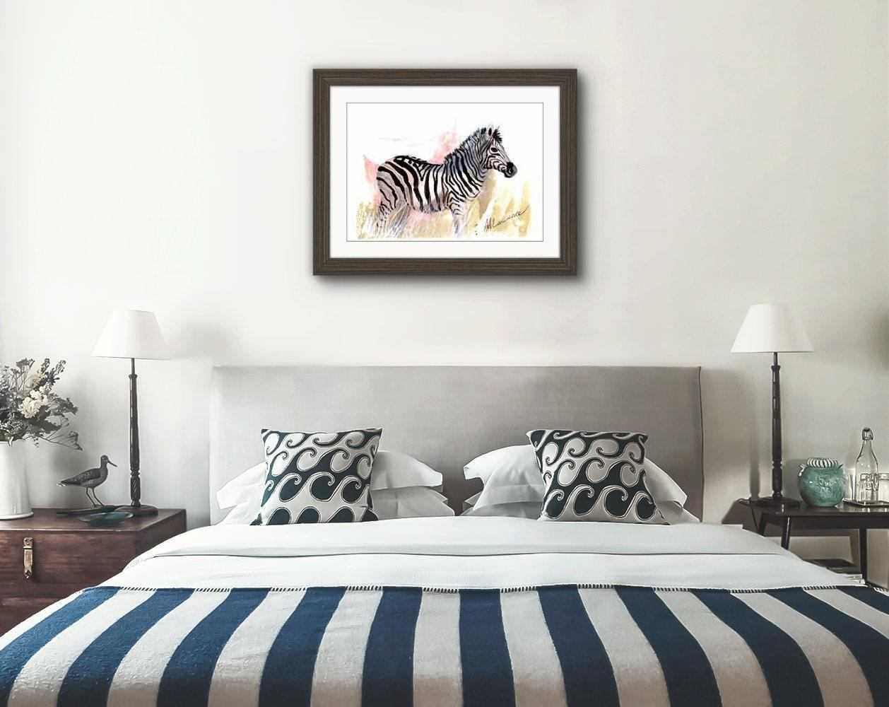 Zebra painting Numbered limited edition Giclee Print of a Watercolour Painting ArtbyMyleslaurence