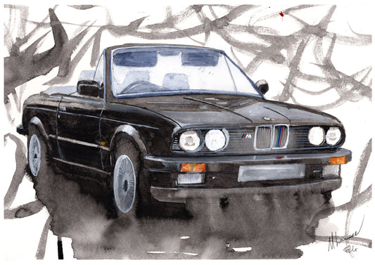 BMW M3 Watercolour Painting Limited Print