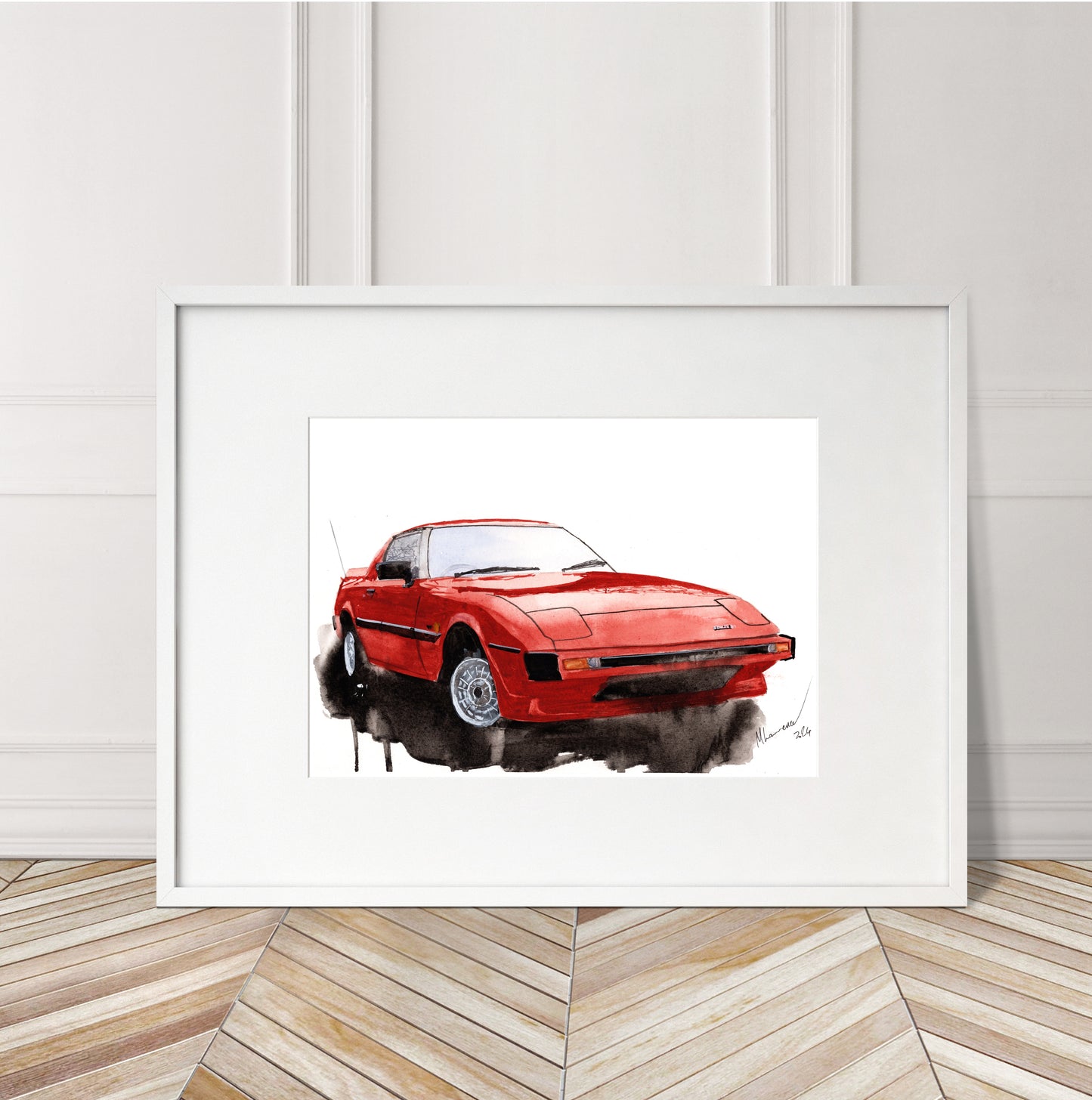 Mazda Rx7 Print Watercolour Painting Limited Print